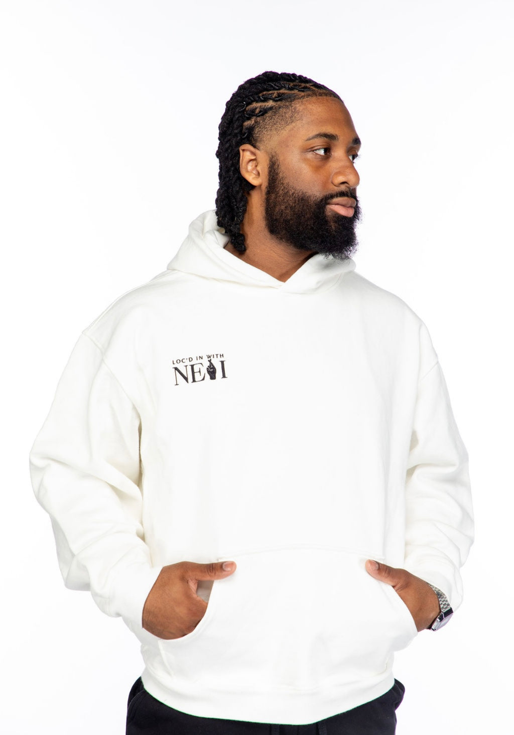 Really Loc’d In—Signature White Hoodie