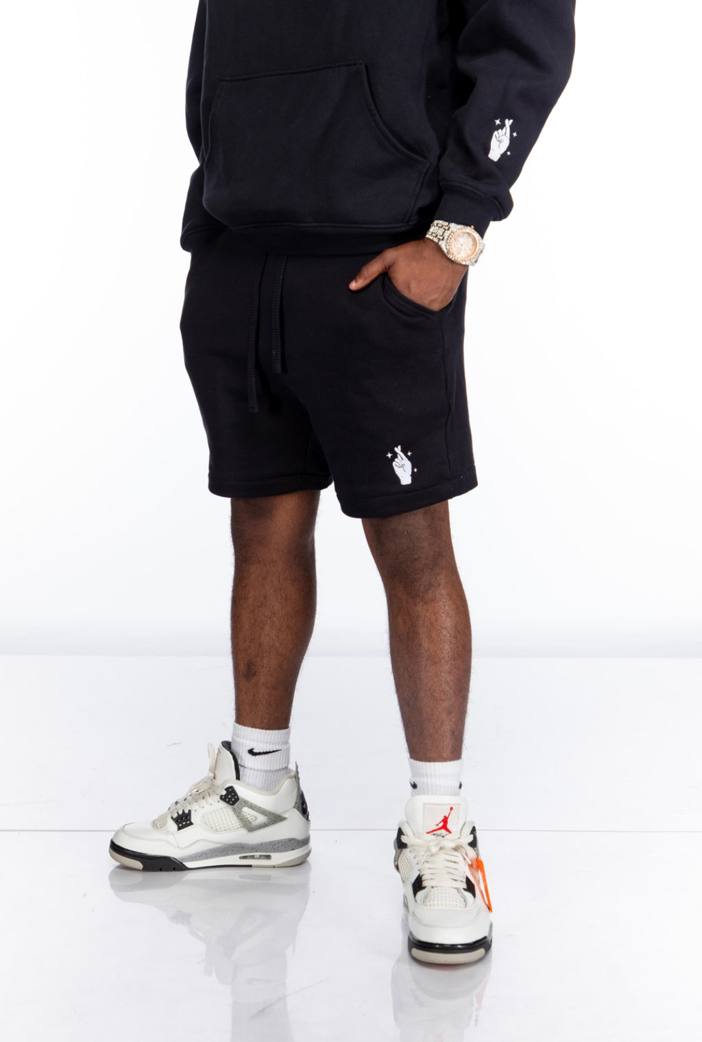 Loc’d in Signature Fleece Shorts— Black